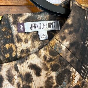 Jennifer Lopez Brown Patterned Dress